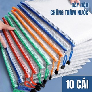 Túi Lưới Trong Suốt Thiết Kế Khóa Kéo Bền Bỉ- Túi Đựng Giấy Tờ Tiện Lợi,Thích Hợp Mang Theo Khi Đi Học Và Làm Việc