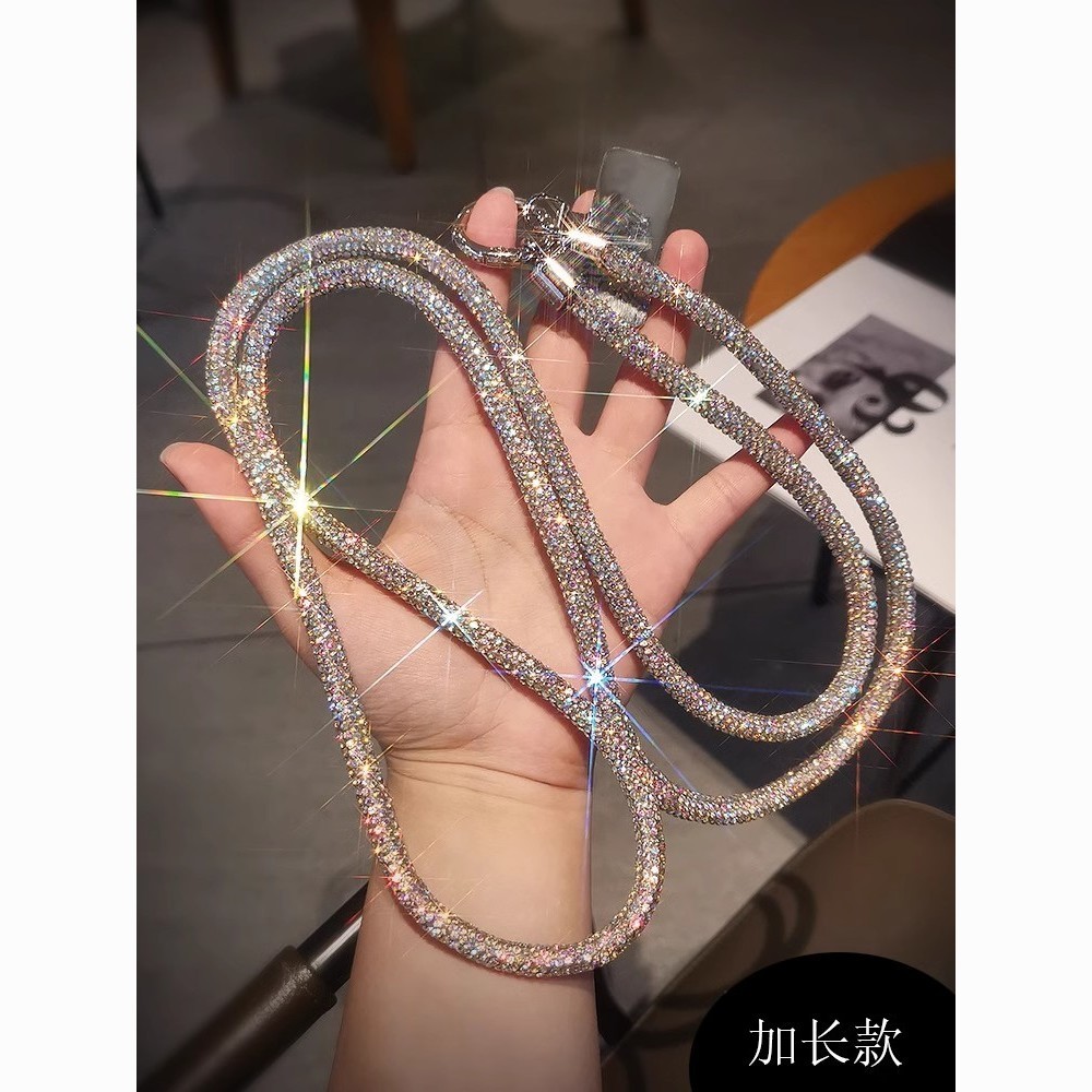 Phụ Kiện Điện Thoại Di Động Móc Khóa Túi Dây Xích Túi Mặt Dây Chuyền Nhấp Nháy Kim Cương Sang Trọng Kim Cương Giả Móc Khóa Điện Thoại Di Động Dây Kim Cương Mặt Dây Chuyền Thời Trang