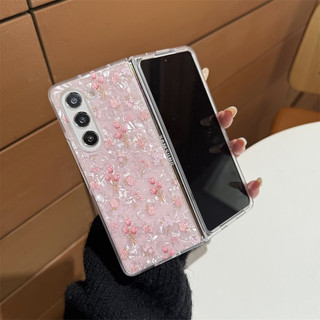 Samsung Galaxy Z Fold7/6/5/4/3 vỏ họa tiết hoa tulip hồng