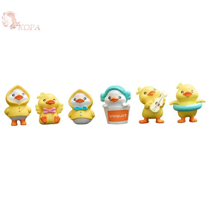 KOPA 6 Chiếc Sáng Tạo Mô Hình Vịt Trang Trí Dễ Thương Vịt Vàng Đồ Trang Trí Ô Tô Phụ Kiện. VN