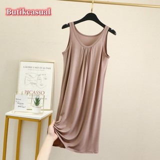Phụ Nữ Modal Cotton Váy Rời Phòng Chờ Mặc Không Tay Váy Mùa Hè Thường Ngày Đồ Ngủ Váy Nữ