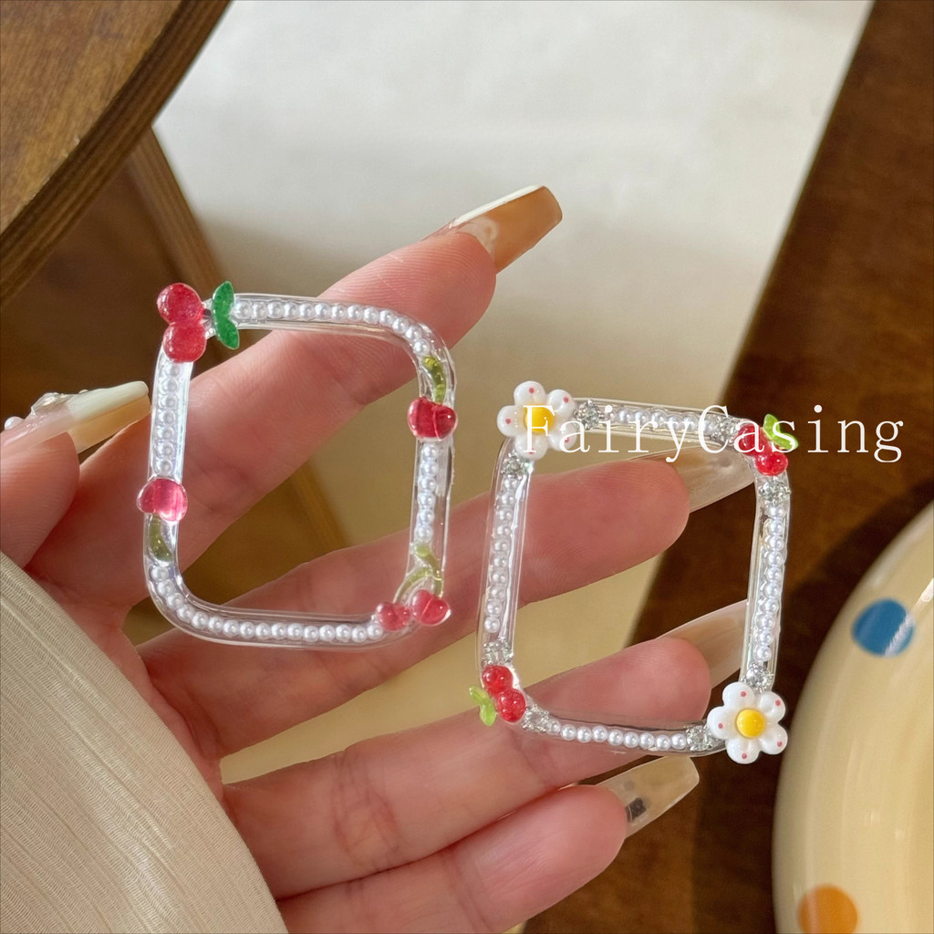 Ốp Bảo Vệ Anh Đào Dễ Thương S11 Cho Apple Watch Ultra2 49mm 9 8 7 6 5 Se Ốp Lưng Chống Rơi Iwatch Series 10 42 46mm 40 41mm 44 45mm Vỏ