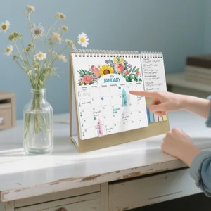 Treeling 2026 Lịch Để Bàn Có Viết Notepad Miếng Dán 12 Tháng Chạy Từ Jan Đến Dec
