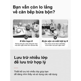 BMZAR Kệ đựng gia vị nhà bếp Bền và rẻ Kệ Gia Vị 100% thép cacbon Kệ đa năng đựng gia vị 2/3 tầng