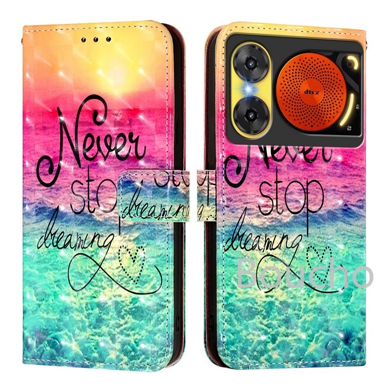 Dành Cho ZTE Nubia Music 2 Nubia Z70S Z70 Z60 Ultra RedMagic 10 Vỏ Không Khí Sơn Vỏ Điện Thoại Cho Nubia Neo 3 GT Music2 Ốp Lưng Ví Da Từ Tính Sách Flip Cover