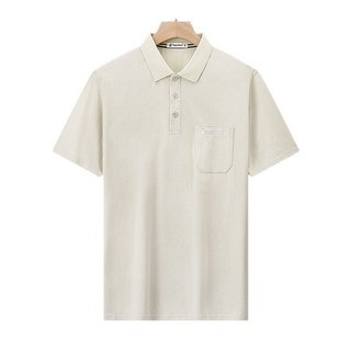 Nam Mùa Hè Trung Niên Áo Sơ Mi polo Cotton Nguyên Chất Ve Áo Công Sở Áo Sơ Mi polo Có Túi Tay Ngắn Midle-Age