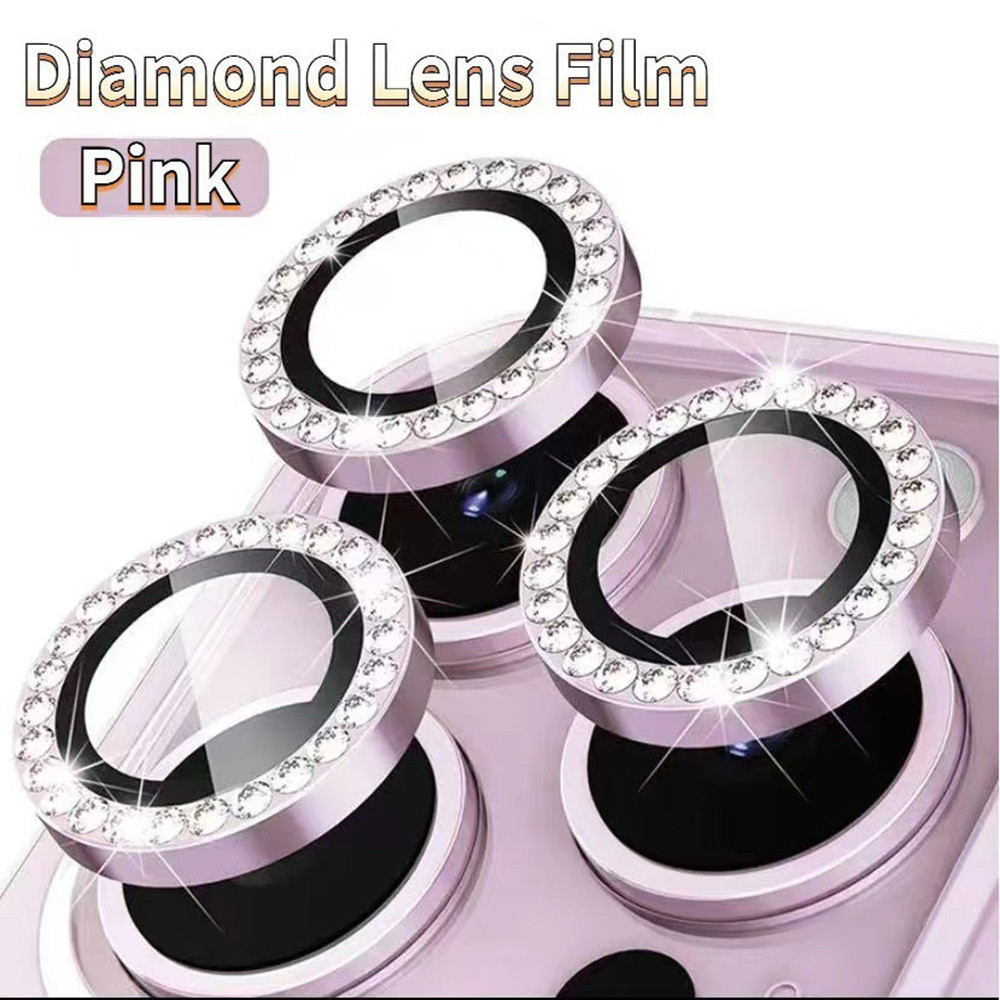 Long Lanh Kim Cương Bảo Vệ Ống Kính Camera Cho iPhone 17 Pro Max 17 Air 16 Plus 15 14 13 12 11 Kính Bảo Vệ Phim