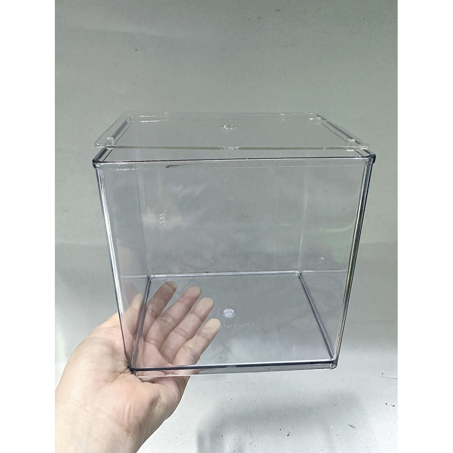 Bể Cá Betta Mica Siêu Trong HIện Đại 14x12x15cm (Có Nắp Nhựa Mica)