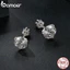 Bamoer 925 Sterling Sliver Bông Tai Lấp Lánh Moissanite Trang Sức Quà Tặng Cho Nữ MSE065