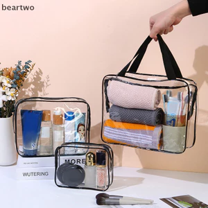 < Beartwo > Túi đựng mỹ phẩm trong suốt PVC Nữ Dây kéo Túi trang điểm trong suốt Vỏ làm đẹp Du lịch Trang điểm Tổ chức lưu trữ Bồn tắm Túi giặt vệ sinh Đẹp