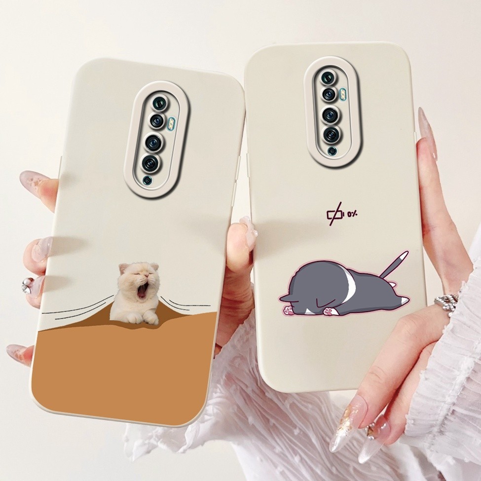Ốp Lưng Cho Oppo Reno 2F 2Z Hoa Thẩm Mỹ Mèo Dễ Thương Bé Trai Đen Chống Sốc Ốp lưng Oppo Reno2 Z