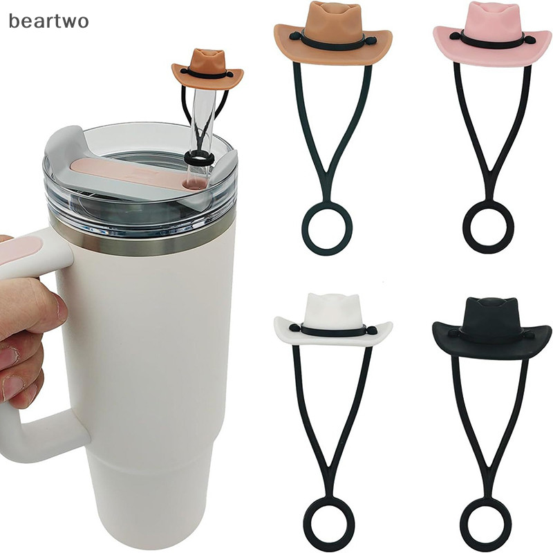 < Beartwo > Mũ Cao Bồi Silicon Nắp Ống Hút Tương Thích Cho Cốc 30 40oz Dễ Thương Ngộ nghĩnh Tumbler Ống Hút Topper Cốc Phụ Kiện Đẹp