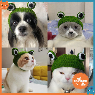 Mũ Thú Cưng Chó Mèo Handmade Dệt Kim Len Sợi Ếch Mũ Chải Lông Phụ Kiện Trang Phục Chó Con Teddy Hoạt Hình