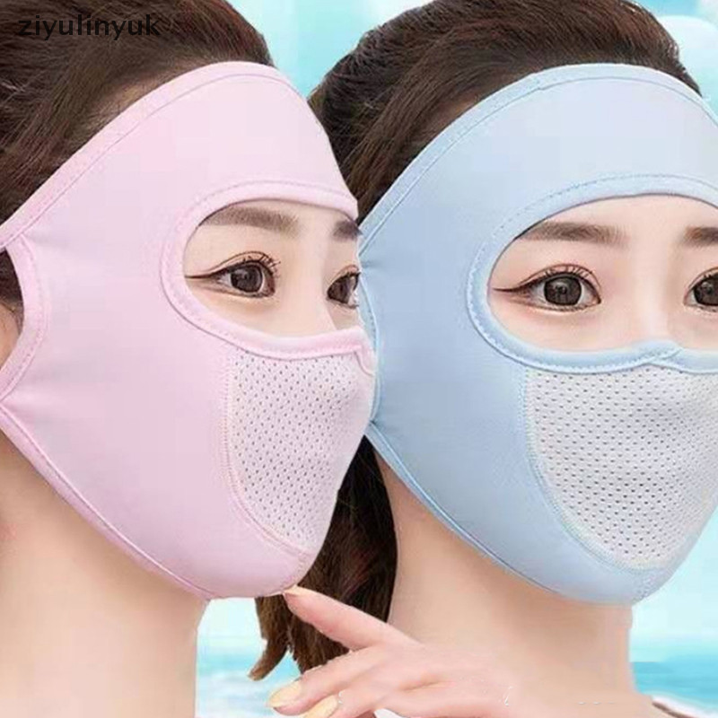 Ziyulinyuk Mùa Hè Băng Lụa Mặt Balaclava Full Cover Mùa Hè Chống Tia UV Mỏng EN