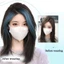DELMER Clip-In Bangs Extension, Phần giữa Bộ tóc Topper tổng hợp tự nhiên, Fasion Highlighted Blue Closure Straight False Bang Tăng khối lượng tóc