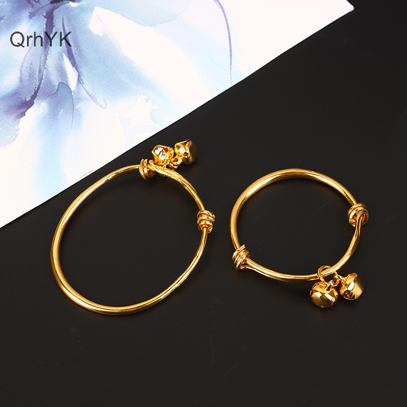 Nhà Máy Thời Trang Mạ Vàng Vòng Tay Trẻ Em Mịn Bụng Tròn Bé Xổ Số Vòng Tay QrhYK Trang Sức