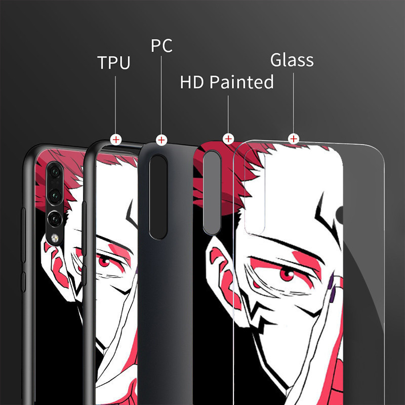 Ốp điện thoại kính cường lực Gojo Satoru Jujutsu Kaisen cho Xiaomi Redmi Note 8 9 10 4G 11 Pro Plus 12 5G 13