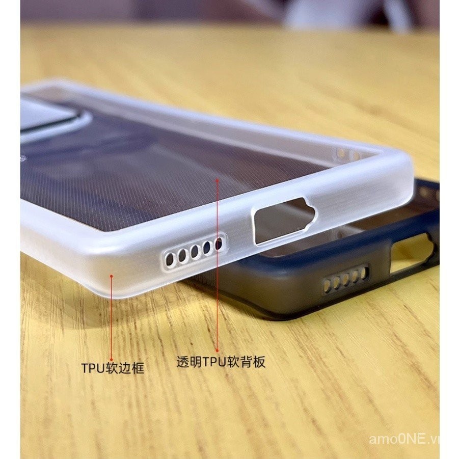 Ốp điện thoại di động TPU trong suốt nhiều màu 2 trong 1 cho Vivo X90 X80 X60 X50 Pro có màng bảo vệ ống kính Ốp điện thoại chống vân tay mờ sang trọng gks7