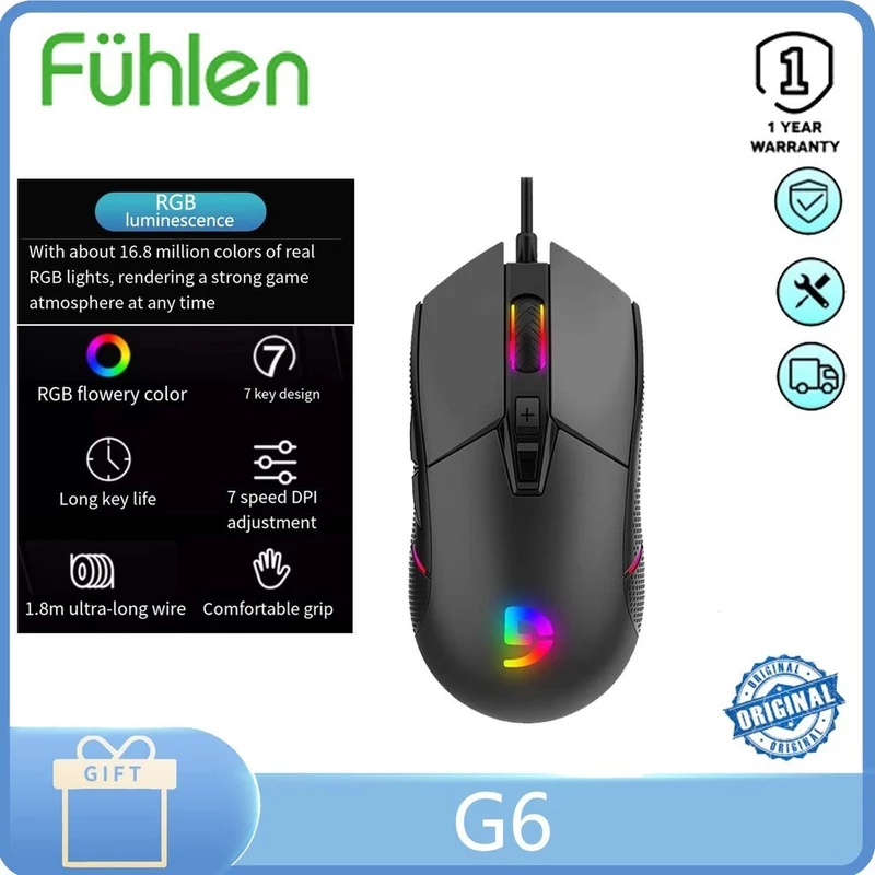 Chuột chơi game Fuhlen G6 Máy tính để bàn có dây Máy tính xách tay Chuột thể thao công thái học đối xứng dành cho chơi game — ảnh 1