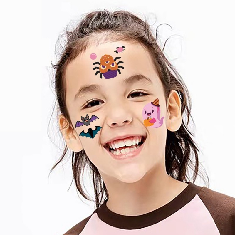 Halloween Bí Ngô Hình Xăm Miếng Dán Tạm Thời Giả Hình Xăm Cánh Tay Chống Thấm Nước Hình Xăm Đổ Đồ Chơi Trẻ Em Quà Tặng