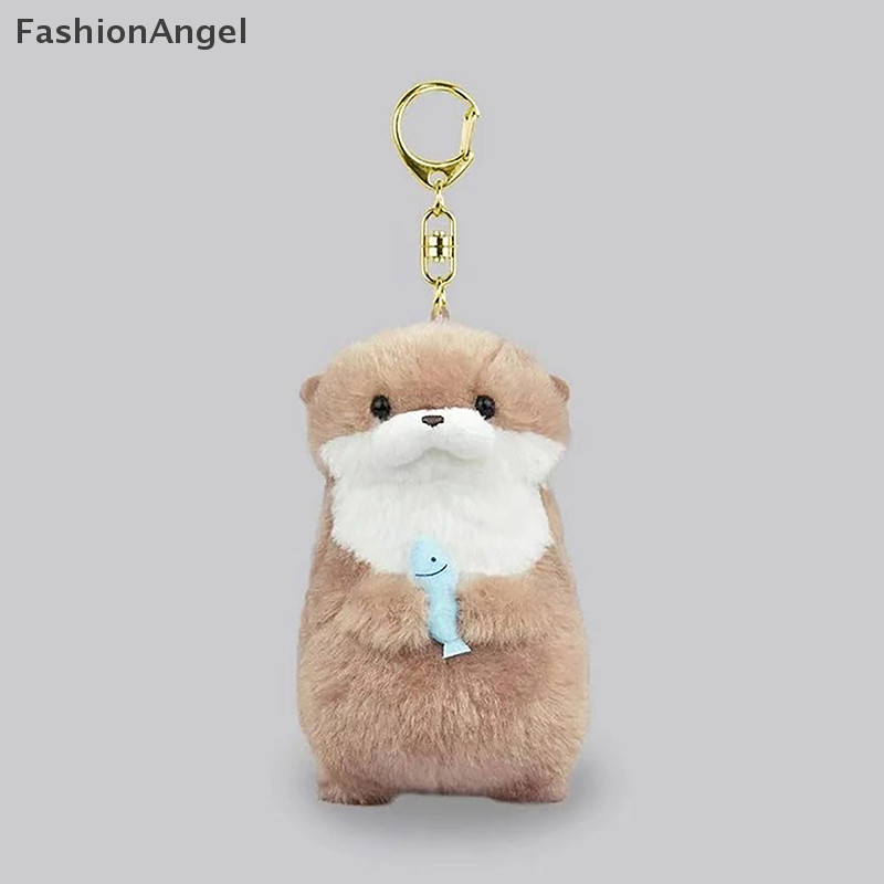 FashionAngel Dễ Thương Otters Cầm Cá Sang Trọng Móc Khóa Nhẹ Mặt Dây Chuyền Đạo Cụ Cho Túi Đi Học Ví Chìa Khóa TH