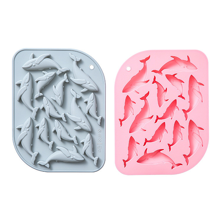 13 Khoang Hình Cá Voi Khuôn Silicon Làm Đá/Socola/Bánh Trang Trí Cho Bé, Dụng Cụ DIY Nướng Bánh