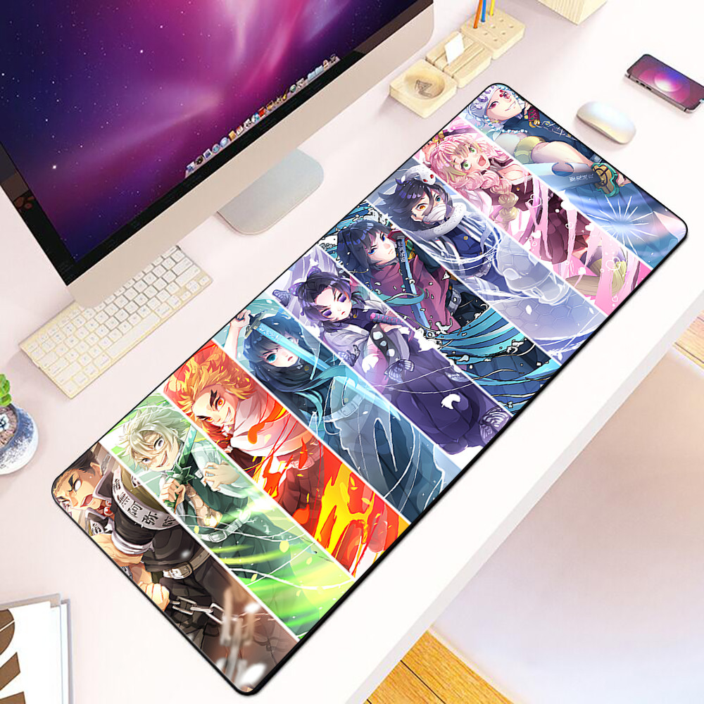 Anime Nhật Bản Demon Slayer Mousepad HD In Máy Tính Game Thủ Khóa Cạnh Chống Trơn Trượt Miếng Lót Chuột XXL90x40cm Bàn Phím PC Để Bàn Pad