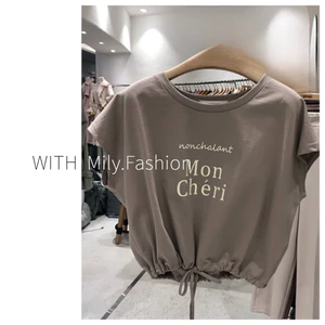 Tay áo búp bê Milyfashion Phong cách mới Phiên bản Hàn Quốc Influencer All-Match Thời trang ngắn T
