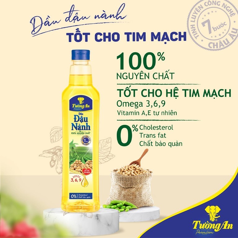 [MUA 10L TẶNG 2L] Dầu Đậu Nành Tường An Premium 1L