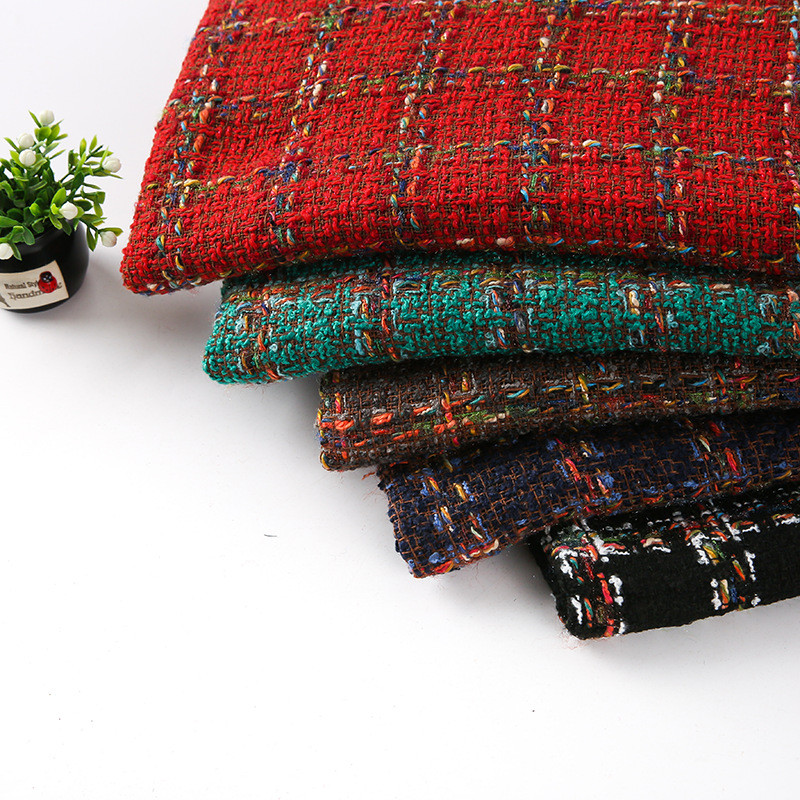 Quần Áo Dệt Tweed Phù Hợp Mùa Thu Đông - Vải Jacquard Caro Đen Trắng TJ22380