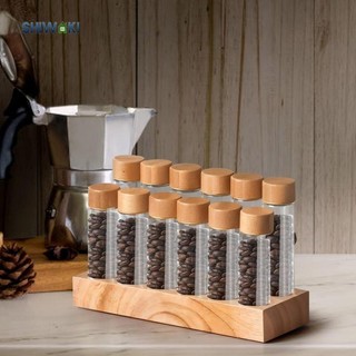 Ống nghiệm thủy tinh có chân đế có nắp kín khí Hộp đựng hạt cà phê cho khay đựng thức ăn