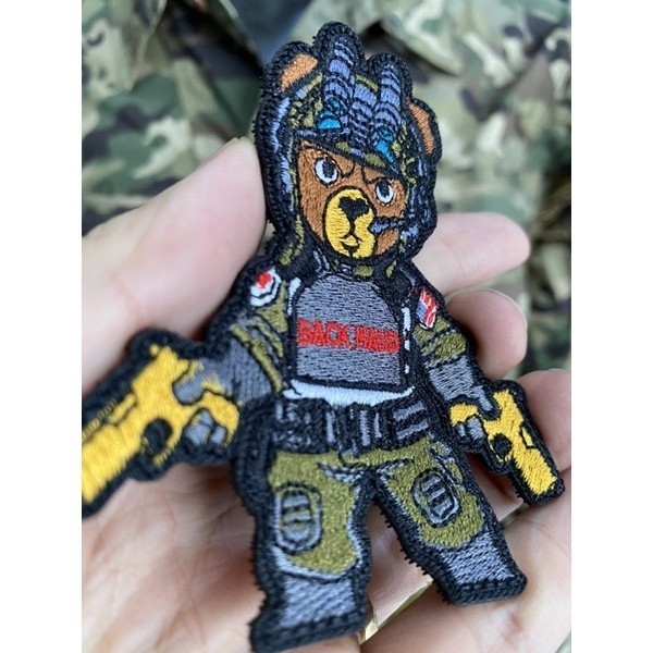 Patch_ miếng dán velcro vải chiến binh gấu thỏ retro