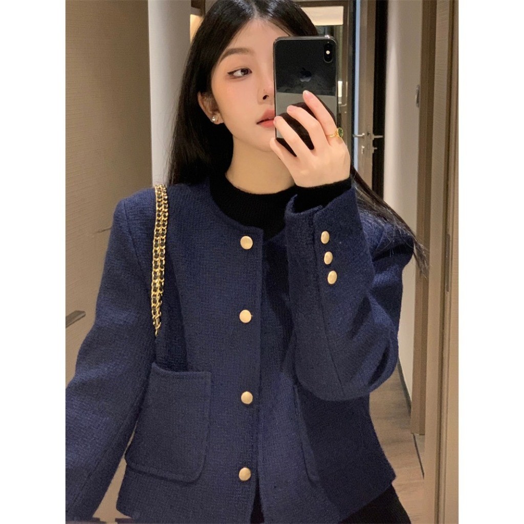 Áo khoác dạ tweed from dáng croptop thời trang hottrend thu đông hàng QC 2 lớp dày dặn XIMIMI SP218