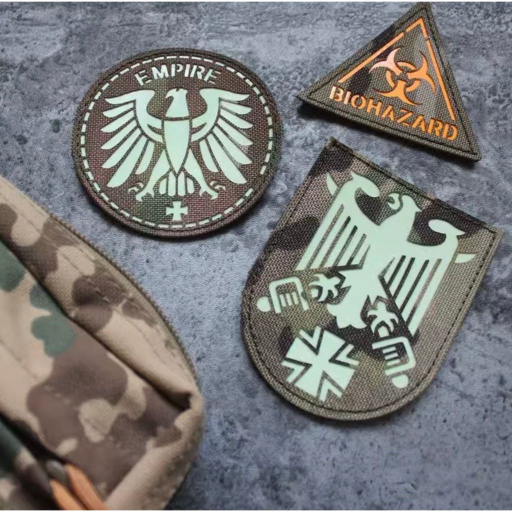 Patch_velcro đại bàng Đức dạ quang_phản quang chiến thuật _retro