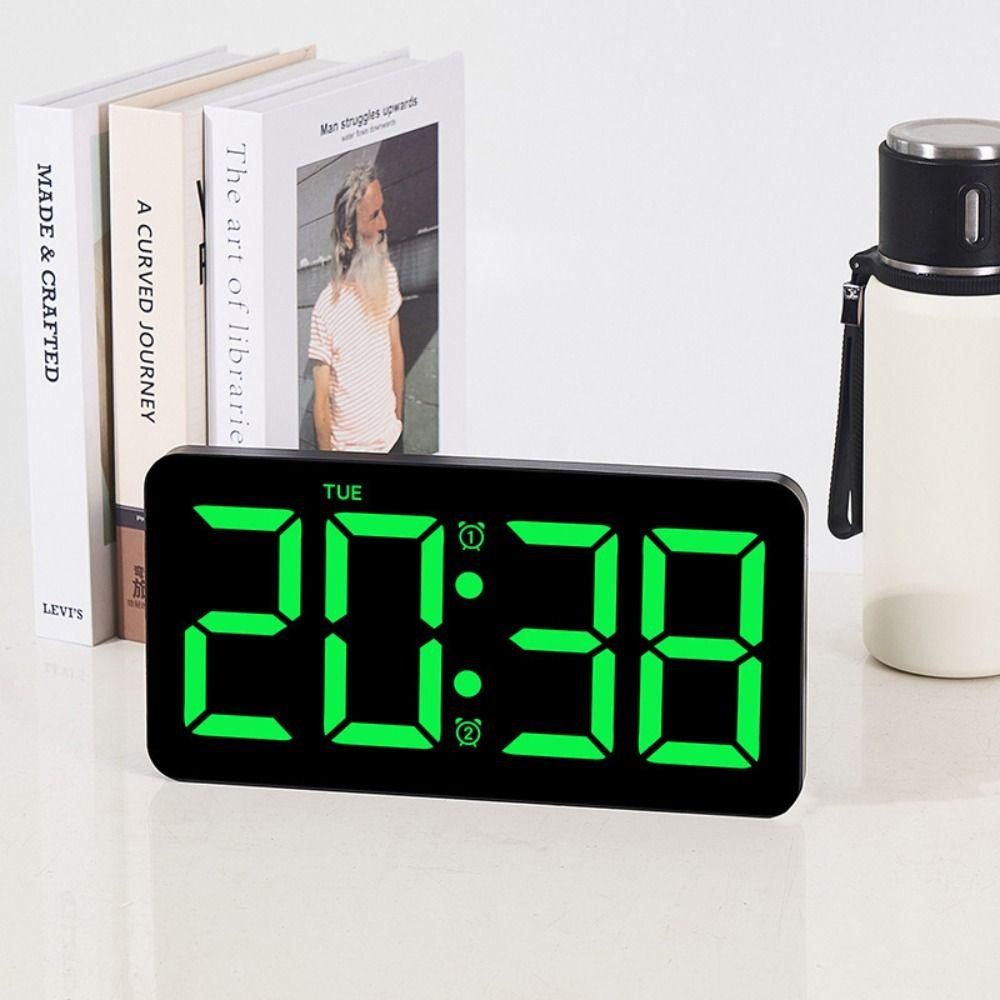 Đồng hồ treo tường điện tử AMBU, Đồng hồ LED kỹ thuật số đa chức năng treo tường, Lịch gia đình Đồng hồ để bàn hiển thị ngày cho phòng ngủ