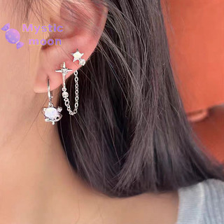 [Mystic] 6 CÁI SET Goth Punk Crystal Moon Cross Star Mặt dây chuyền Bông tai dành cho nam nữ Y2K Phụ kiện trang sức thẩm mỹ cổ điển [Mới]