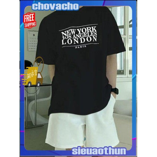 Áo thun Stee Cổ tròn LONDON PARIS Localbrand ICVCVNI Unisex