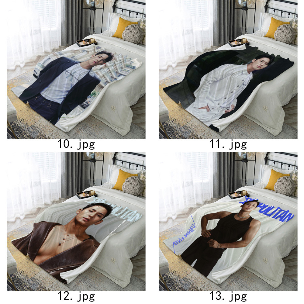 Seventeen Kim Mingyu Flannel Chăn Một Mặt In Flannel Chăn Điều Hòa Không Khí Chăn