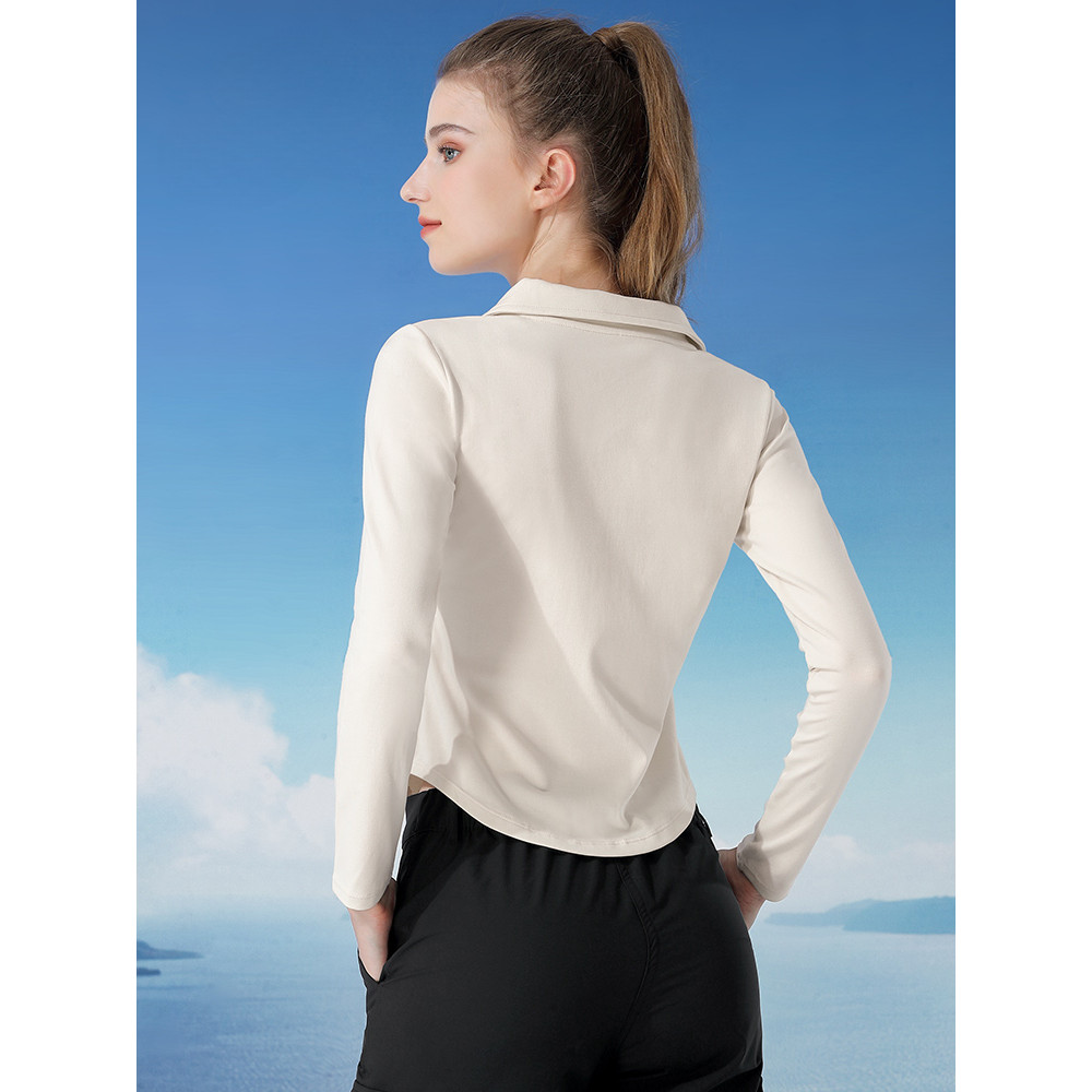 Ảnh Quần áo tập Yoga CAMEL CROWN Áo thun nữ dệt kim dài tay ôm ấm áp mùa thu 3