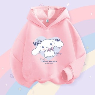 Cinnamoroll Bé Gái Có Mũ Trùm Đầu Nhẹ Tay Dài Hoạt Hình Dễ Thương Áo Hoodie Thời Trang