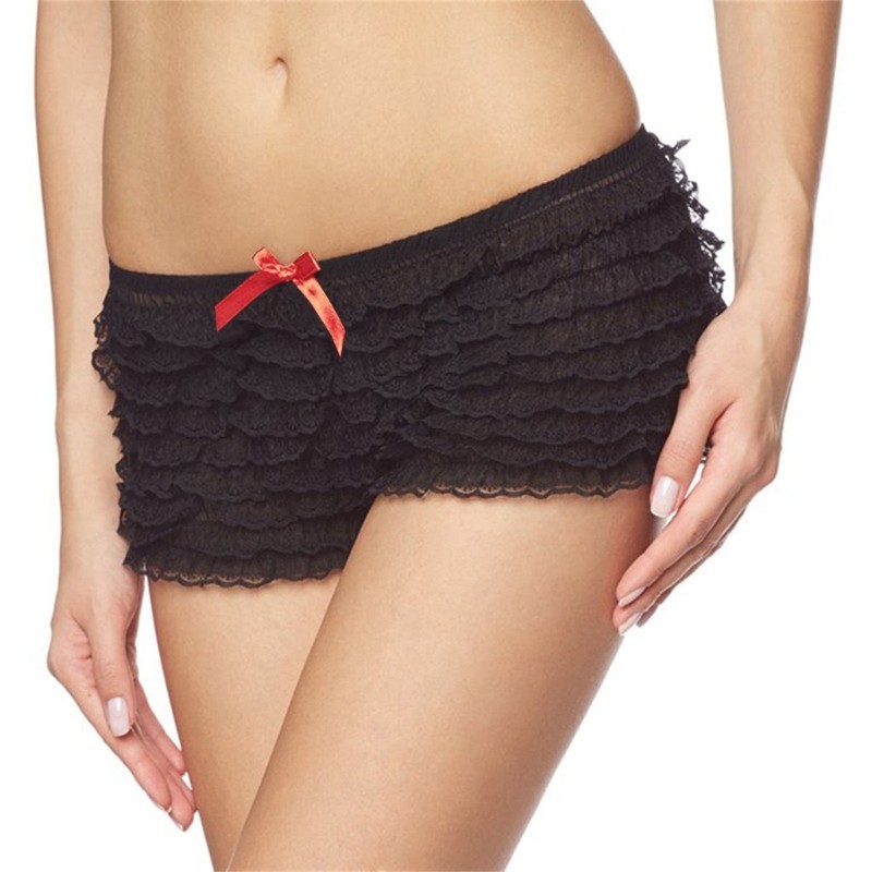 Vic Nữ Ruffle Ren Retro Mờ Booty Quần Short Khiêu Vũ Bloomers Booty Quần Short Lưới Frilly Thú Cưng Quần Short
