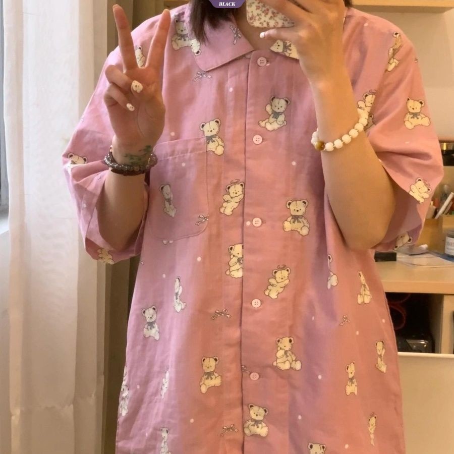 Bộ đồ ngủ Chiikawa Hello Kitty dễ thương dành cho nữ Mùa hè Quần Short ngắn tay mới Ins Học sinh Nhật Bản Mặc ở nhà Bộ đồ bên ngoài [BL]