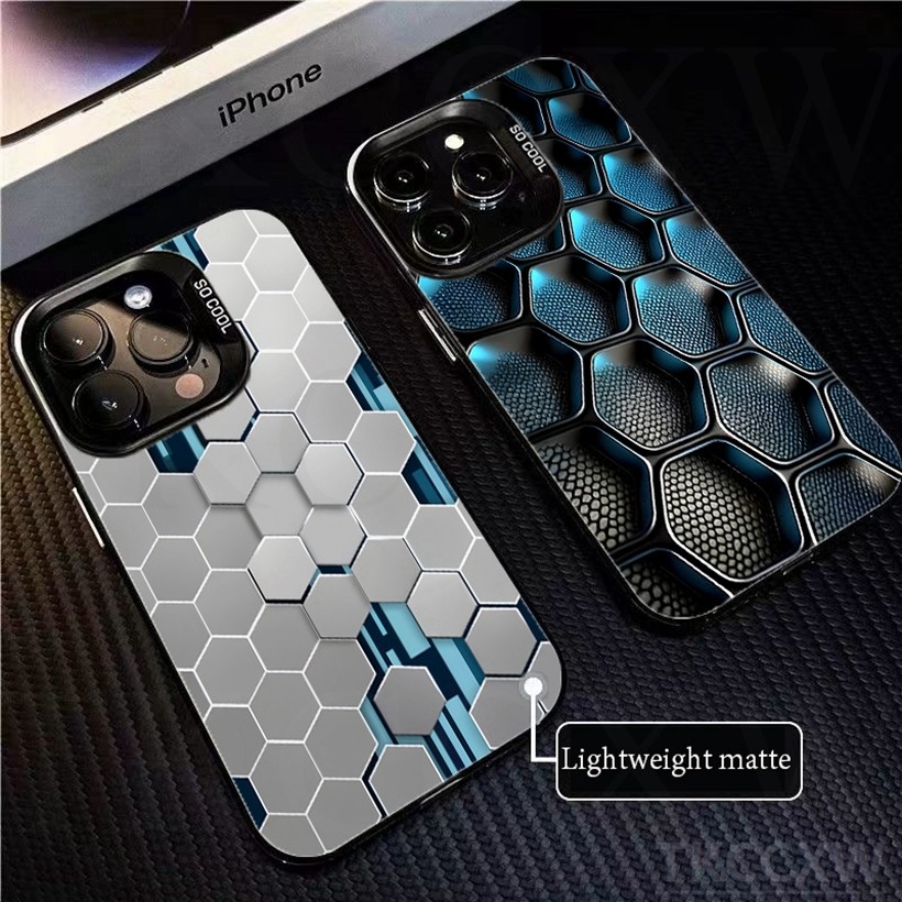 Cặp đôi tổ ong Lingge Aurora mát mẻ cho Redmi K70 K60 K50 K40 K30 Pro Ultra Gaming K70E13C 12C 10C 9C 12 10 A1 A2 màu mờ bạc Vỏ cứng mờ