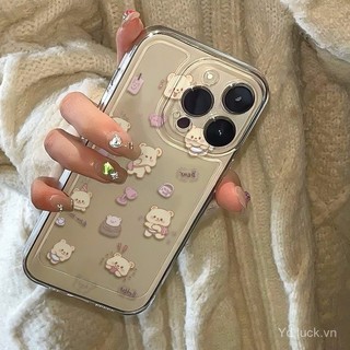 Ốp điện thoại di động vỏ nhựa mềm dễ thương hàng ngày họa tiết hoạt hình gấu vỏ nhựa mềm trong suốt dùng cho iPhone 14promax 15promax 15promax 15 14 13 12 11 pro max xsmax xr 7plus 13pro 14pro