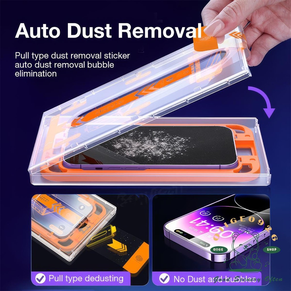【 Phim bảo vệ iPhone16 】 Kính cường lực HD cho iPhone15 Pro Max 14 13 12 11 7 / 8Plus XS XR Full Cover Chống bụi Bin Giây Miếng dán
