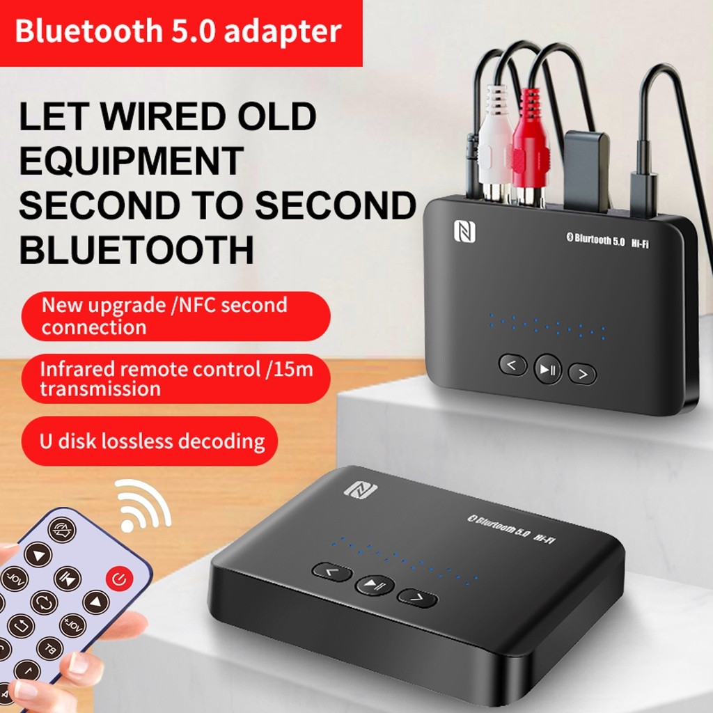 Bộ Chuyển Đổi Bluetooth Bộ Thu Âm Thanh NFC Bluetooth 5.0 Bằng 3.5 Mm RCA Và Cổng USB Cho Âm Nhạc Stereo Xe Hơi Không Dây Stereo Bộ Chuyển Đổi Âm Nhạc Loa Khuếch Đại
