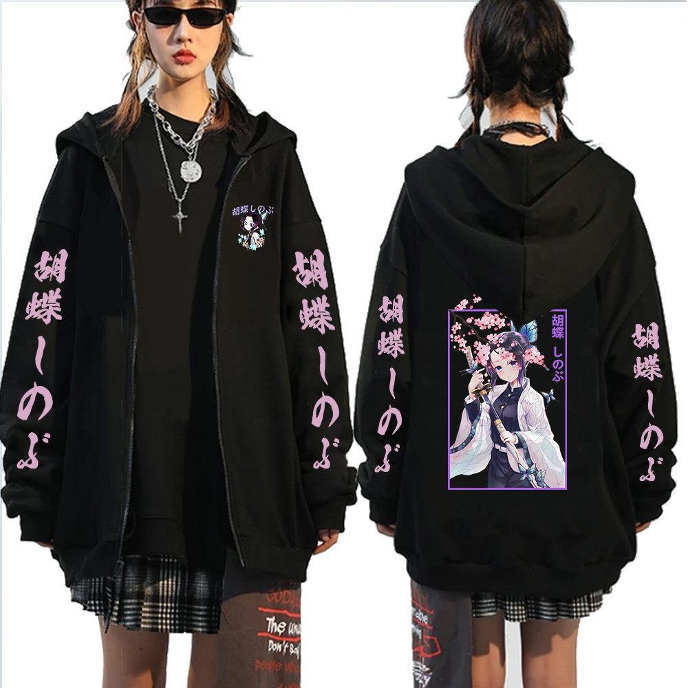 Demon Slayer Kimetsu No Yaiba Kanroji Mitsuri Anime Áo Khoác Zip Up Áo Cho Nữ Thời Trang