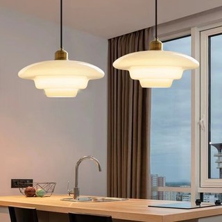 AIMI Đèn Chùm Thủy Tinh Nhà Bếp Màu Trắng Sữa Có Trang Trí Thân Vàng Thích Hợp Cho Gia Đình Phòng Khách Phòng Ngủ Nhà Hàng