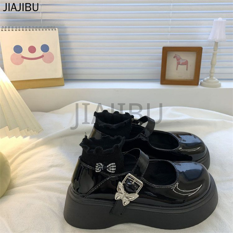 Size 34-46 Giày Nữ Cỡ Lớn 45 Giày Da Mũi Tròn Chống Trượt 44 Giày Đi Học Màu Đen 43 Korean Fashion Platform Mary Jane Shoes 42 Giày Công Chúa Cosplay Giản Dị Phong Cách Anh Quốc Japanese JK Uniform Beige Lolita Doll Shoes Giày Ngón Chân Cái Giày Khiêu Vũ
