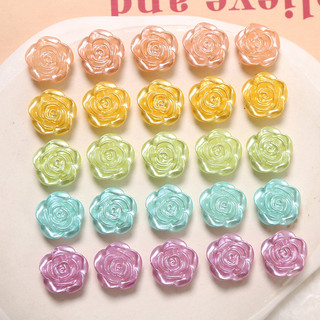 Highlight Pearlescent Nhiều Màu Sắc Đục Lỗ Hoa Hồng Tự Làm Giả Ngọc Trai Phụ Kiện Bông Tai Kẹp Tóc Vỏ Điện Thoại Chất Liệu Bán Buôn